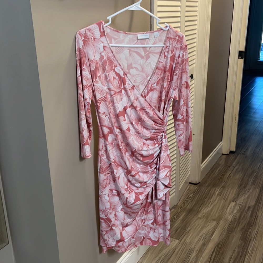 New York & Company Dress. Faux wrap, long sleeves